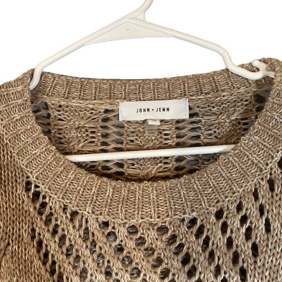 John + Jenn Brown Ombre Netted Long Sleeve Pullover Knit Sweater Women Sz SP - Picture 3 of 8
